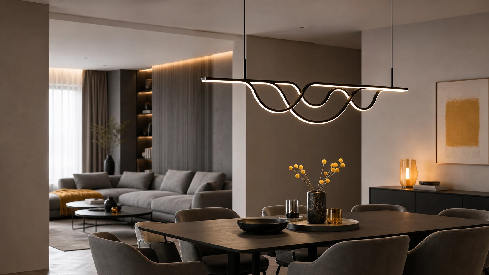 Architectural interior illuminated by Kiswani Lights