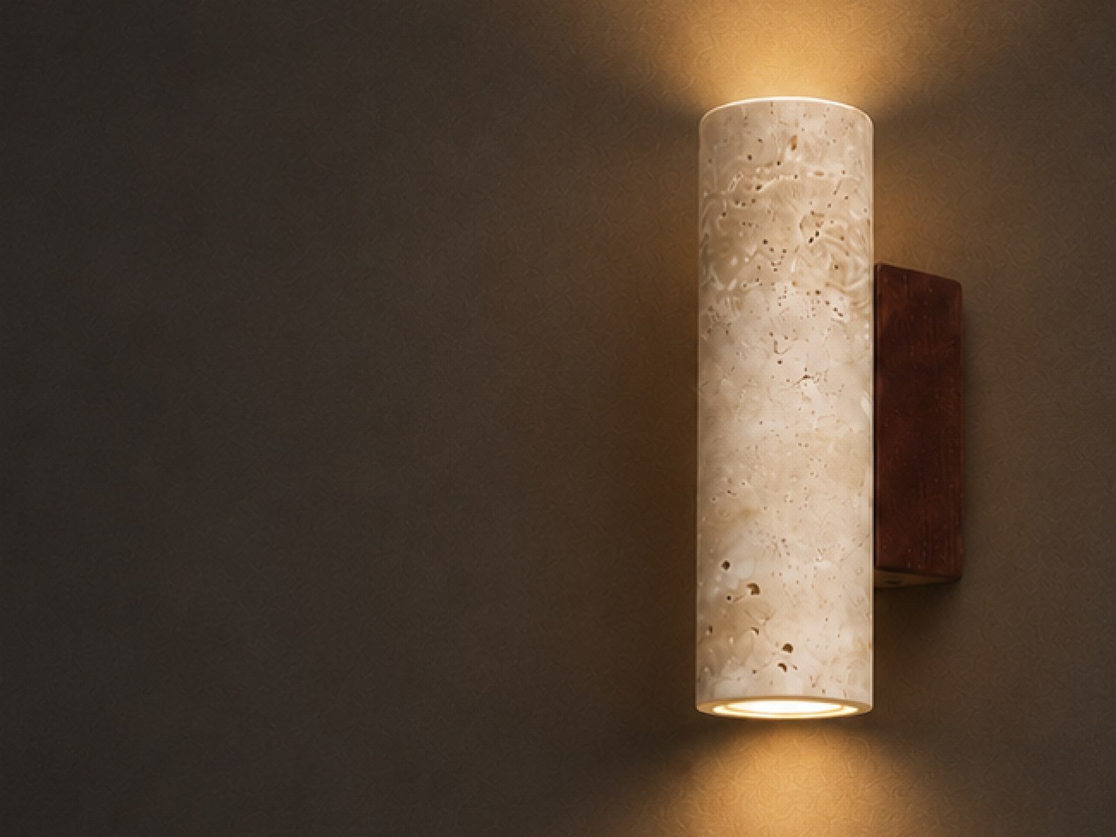 Travertine Cylinder Wall Light