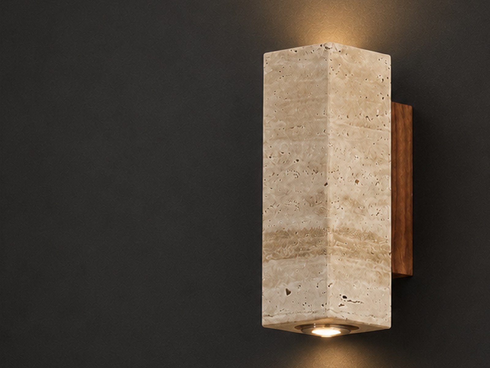 Travertine Block Wall Light