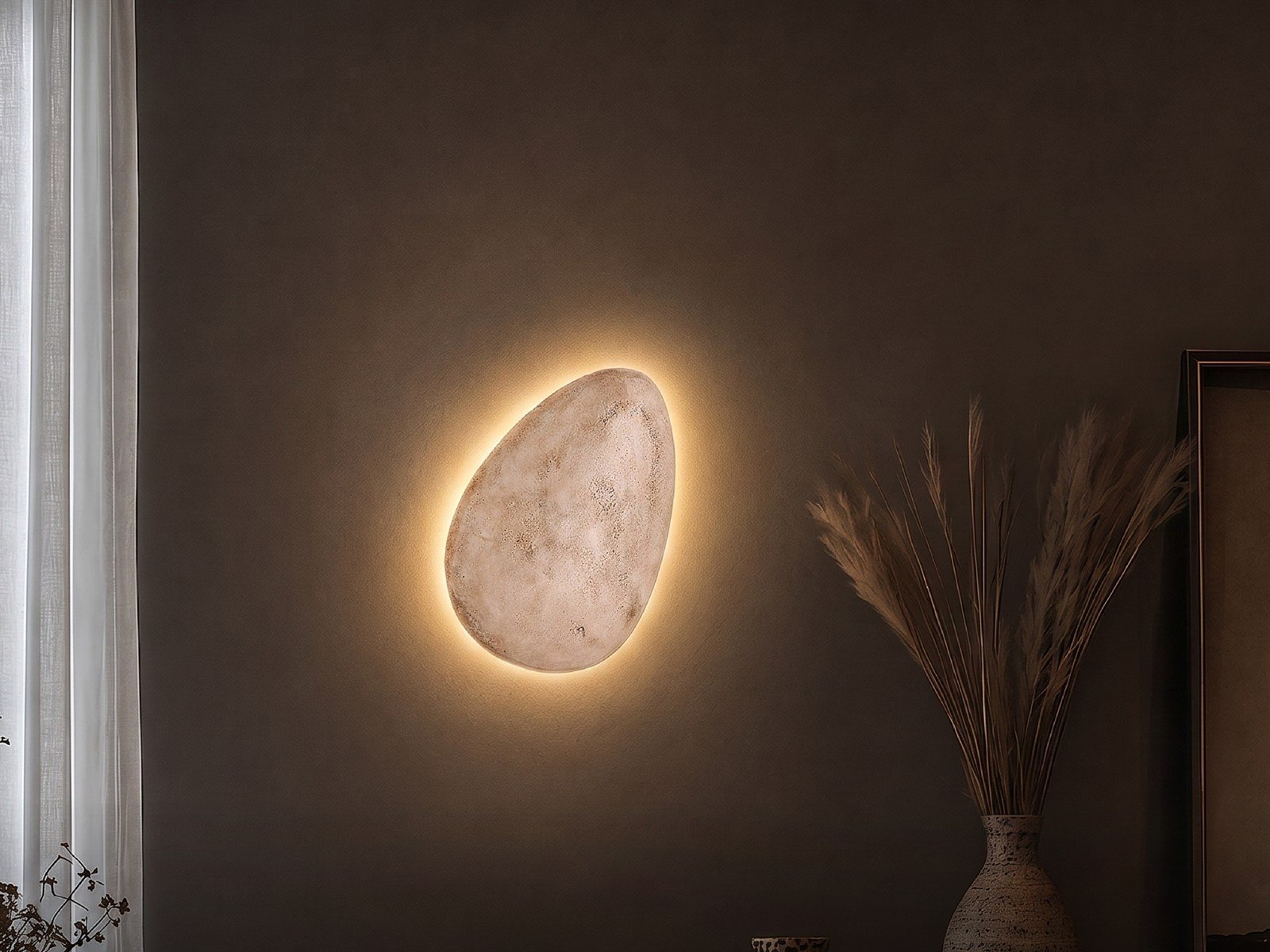 Travertine Oval Wall Light - Styled