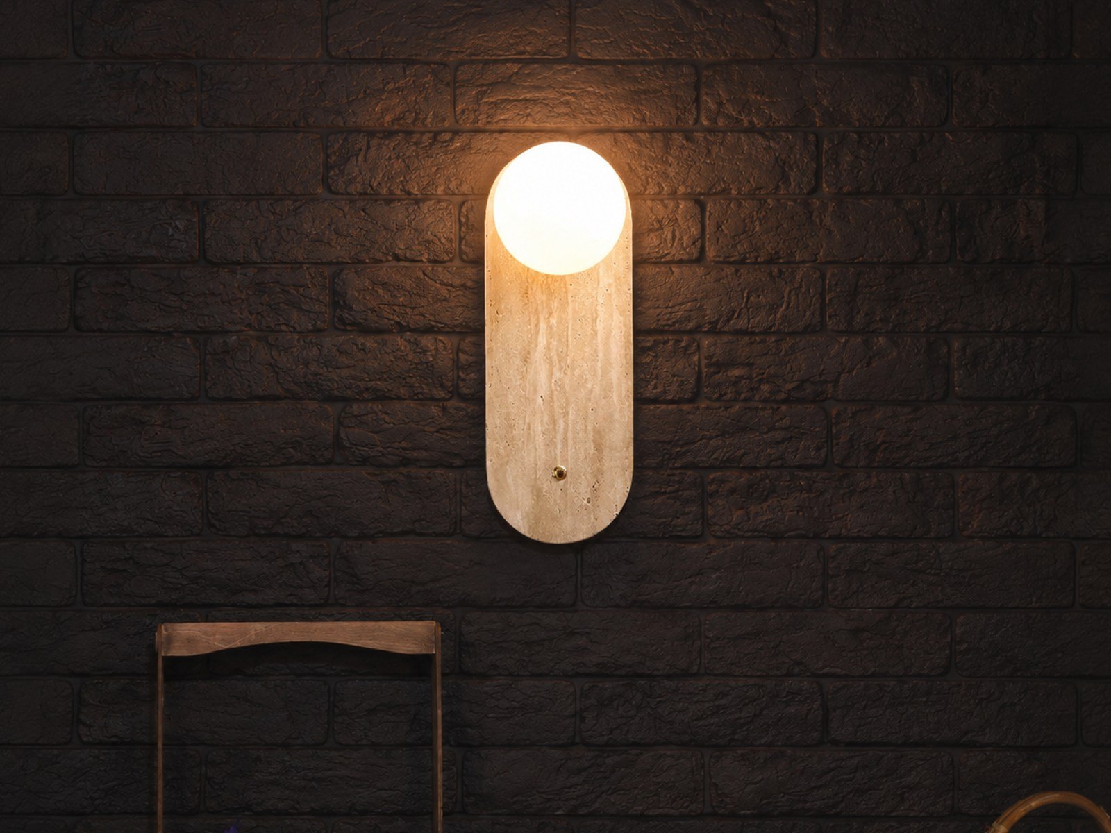 Travertine Glass Sconce - Styled