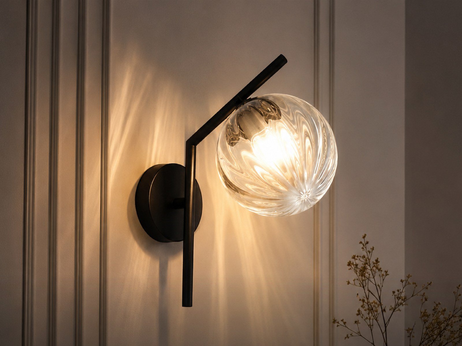 Amber Globe Wall Lamp - Styled