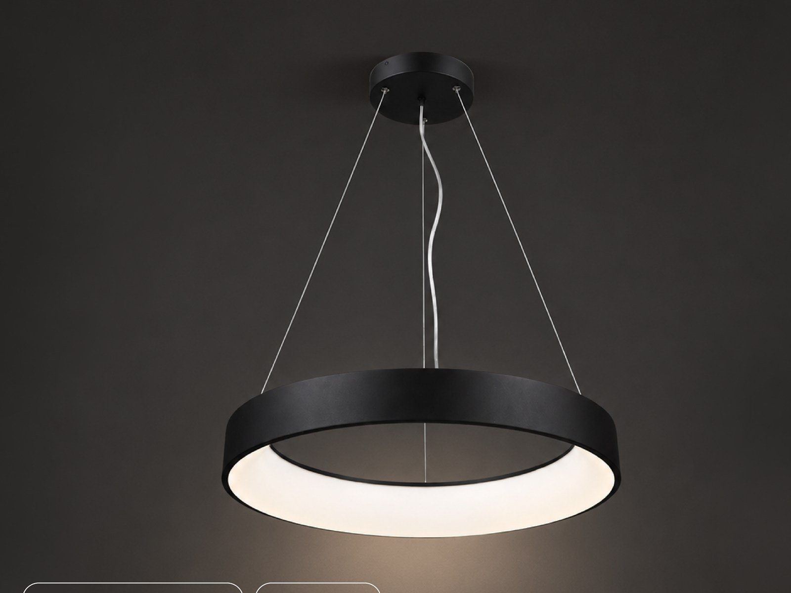 Round Halo Pendant Black